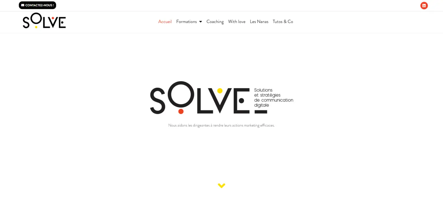 Capture d'écran du site solve.fr, refonte réalisée par Teddy Techer